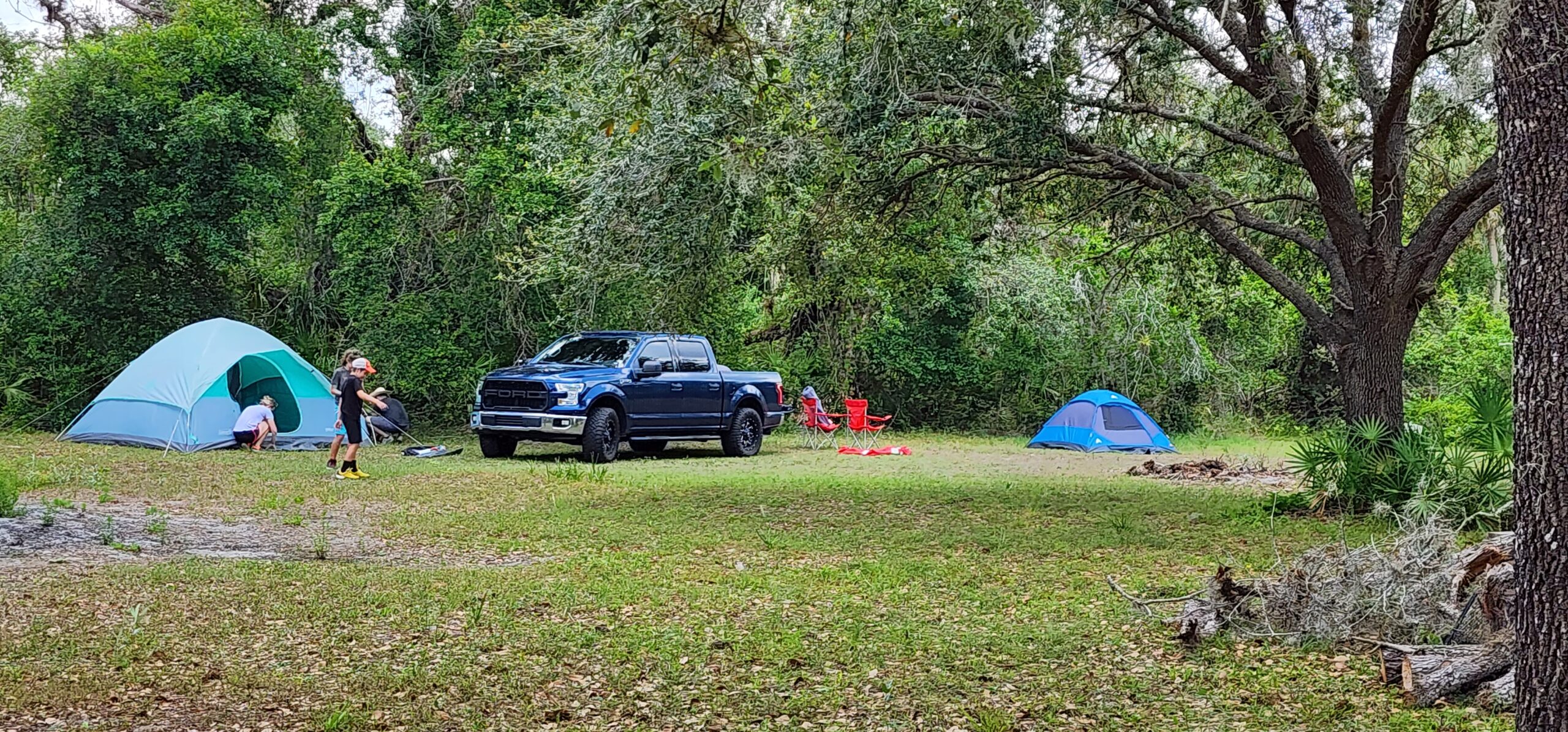 family camping at Crowley